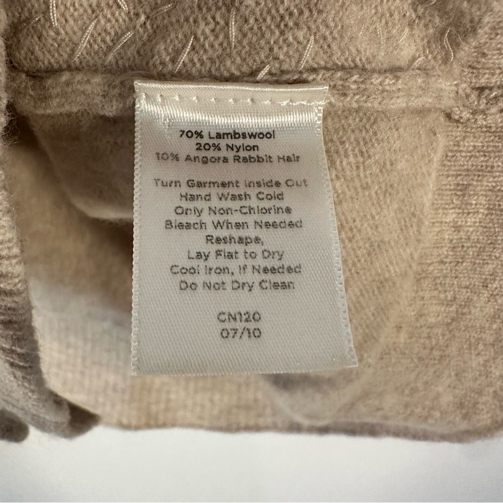 Talbots Lambswool Angora Blend Sparkling Beige Cardigan - Picture 6 of 8